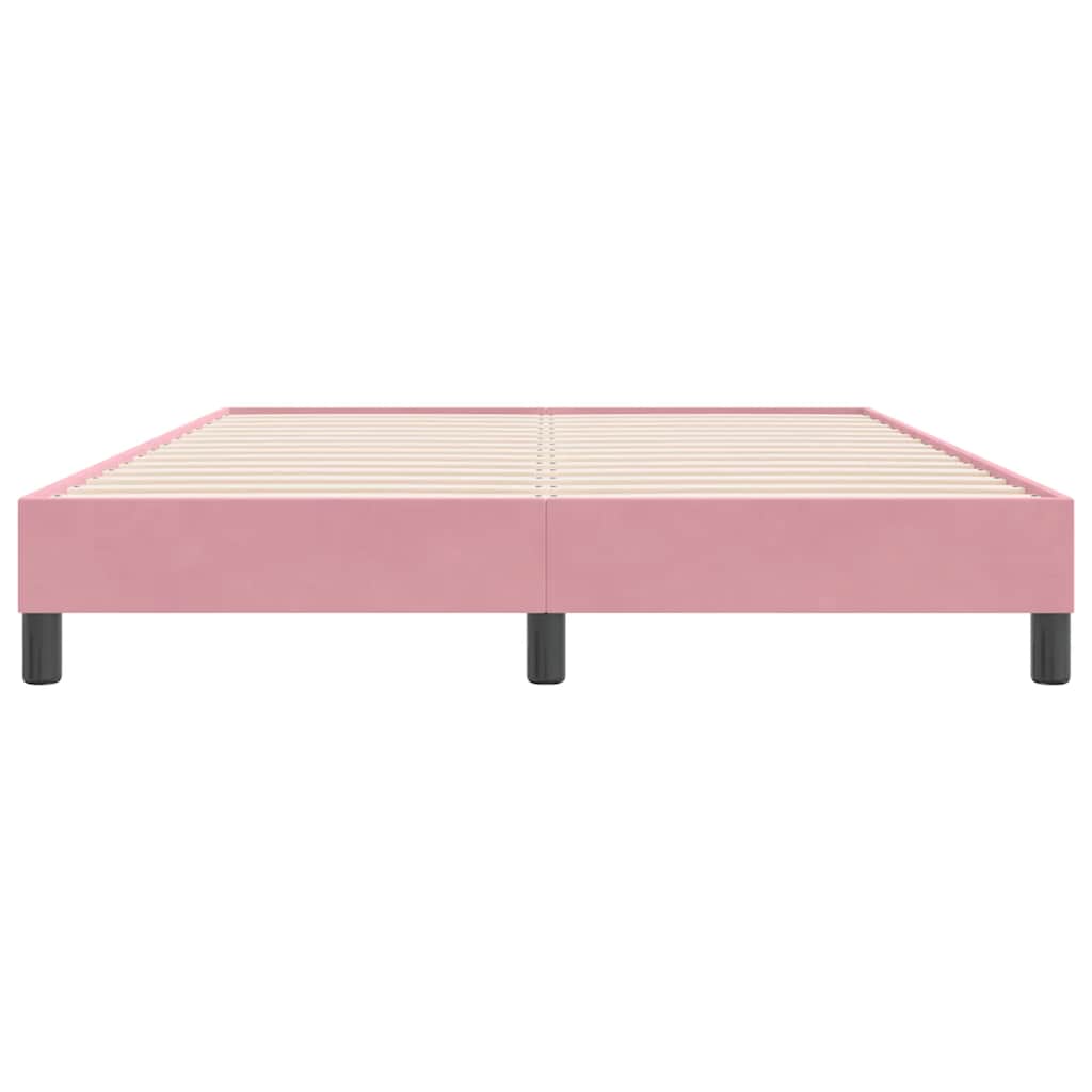 Box Spring κρεβάτι χωρίς στρώμα ροζ 160x220 cm Βελούδινο