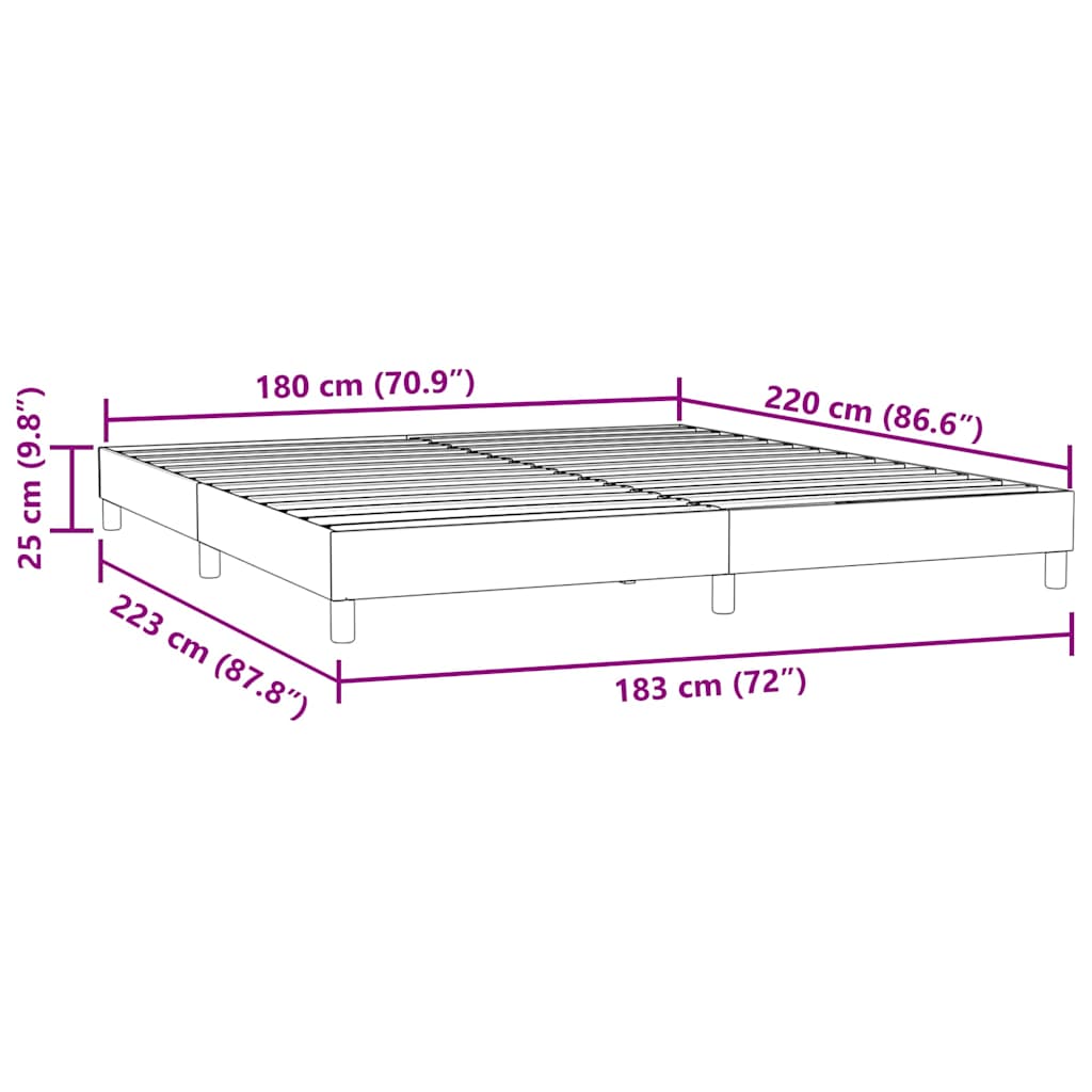 Box Spring κρεβάτι χωρίς στρώμα 180x220 cm Βελούδινο