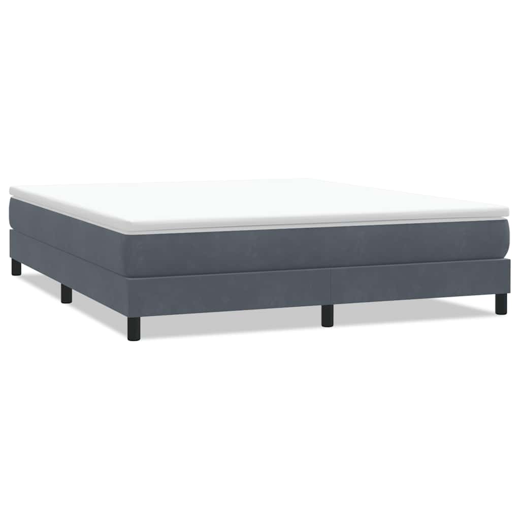 Box Spring Κρεβάτι χωρίς στρώμα Σκούρο γκρι 180x220 cm Velvet