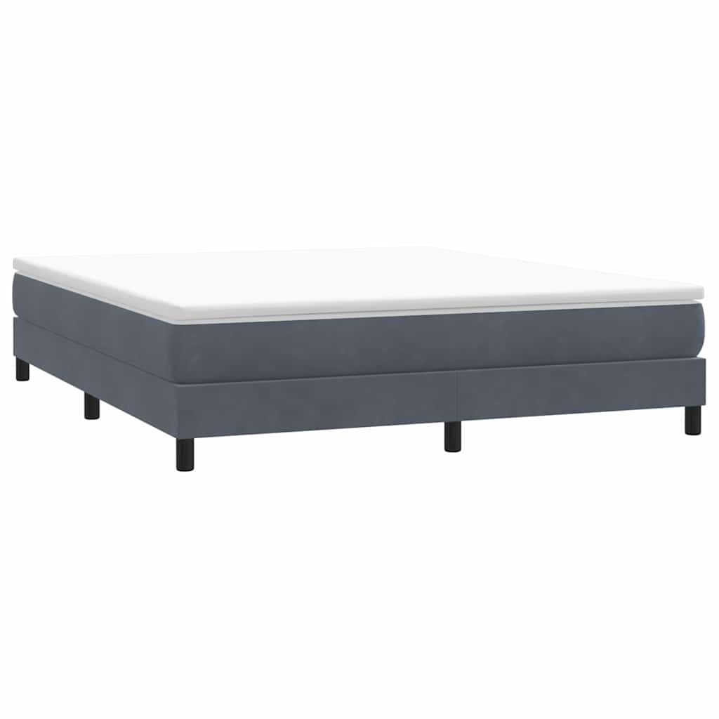 Box Spring Κρεβάτι χωρίς στρώμα Σκούρο γκρι 180x220 cm Velvet