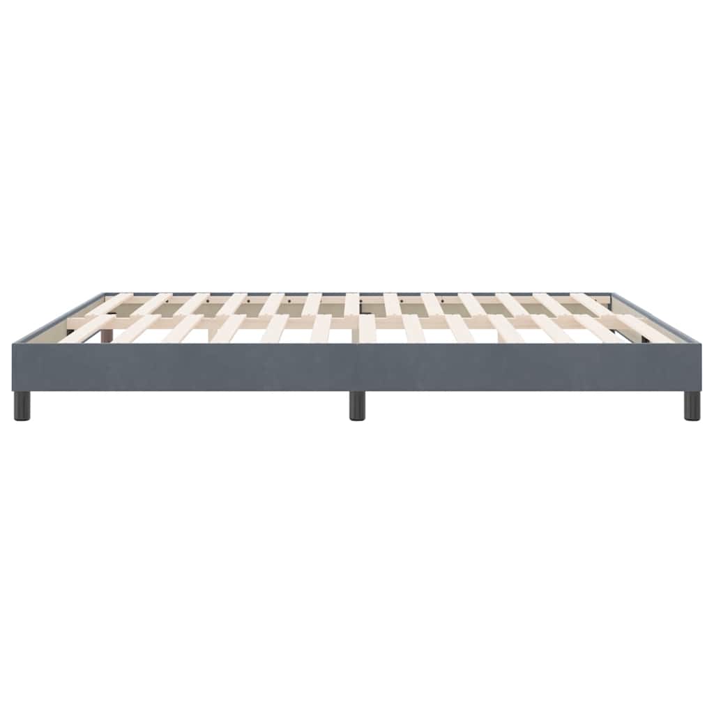 Box Spring Κρεβάτι χωρίς στρώμα Σκούρο γκρι 180x220 cm Velvet