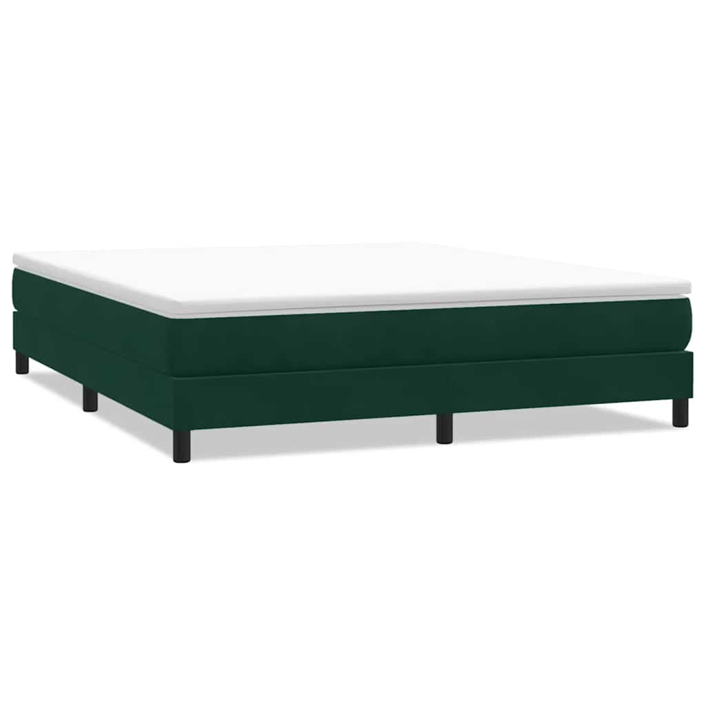 Box Spring Κρεβάτι χωρίς στρώμα Σκούρο πράσινο 180x220 cm