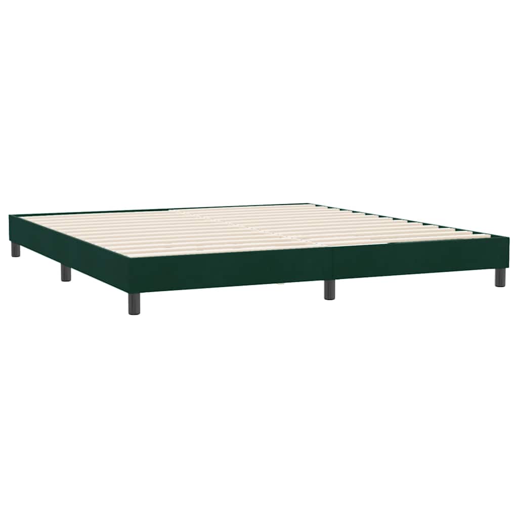 Box Spring Κρεβάτι χωρίς στρώμα Σκούρο πράσινο 180x220 cm