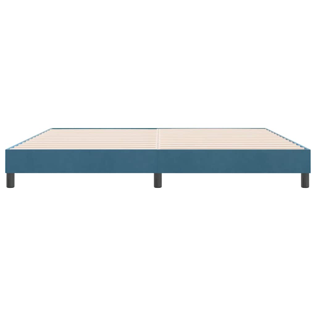 Box Spring Κρεβάτι χωρίς στρώμα Σκούρο μπλε 180x220cm Βελούδινο