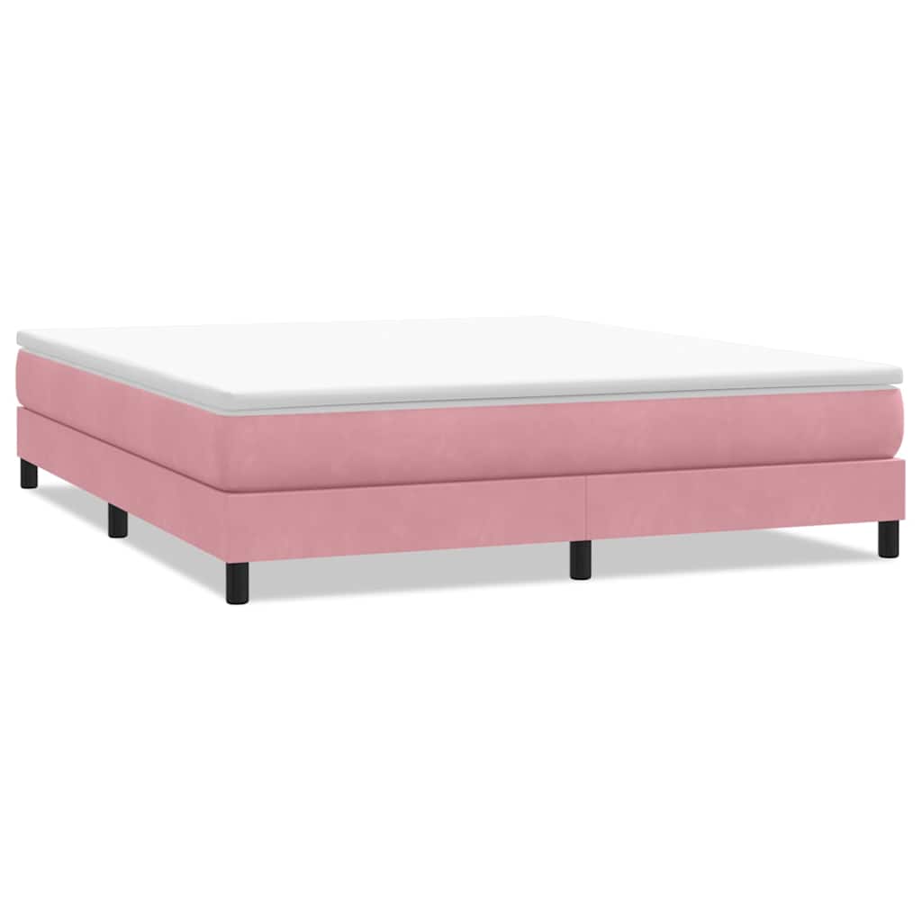 Box Spring κρεβάτι χωρίς στρώμα ροζ 180x220 cm Βελούδινο