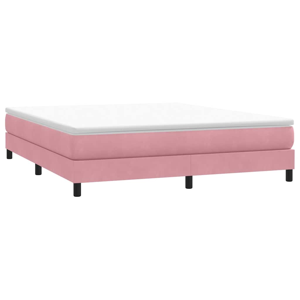 Box Spring κρεβάτι χωρίς στρώμα ροζ 180x220 cm Βελούδινο