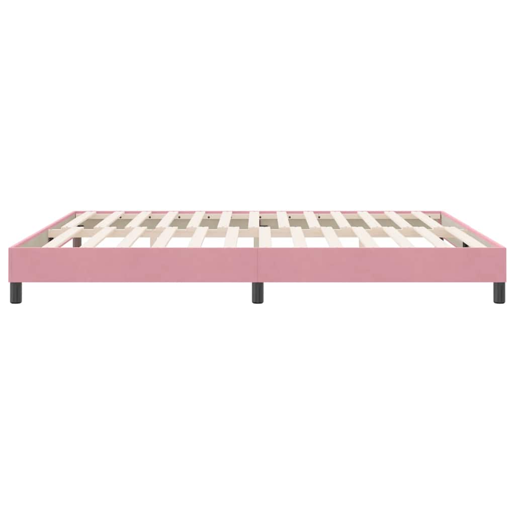 Box Spring κρεβάτι χωρίς στρώμα ροζ 180x220 cm Βελούδινο