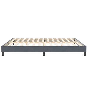 Box Spring Κρεβάτι χωρίς στρώμα Σκούρο γκρι 200x220cm Βελούδινο