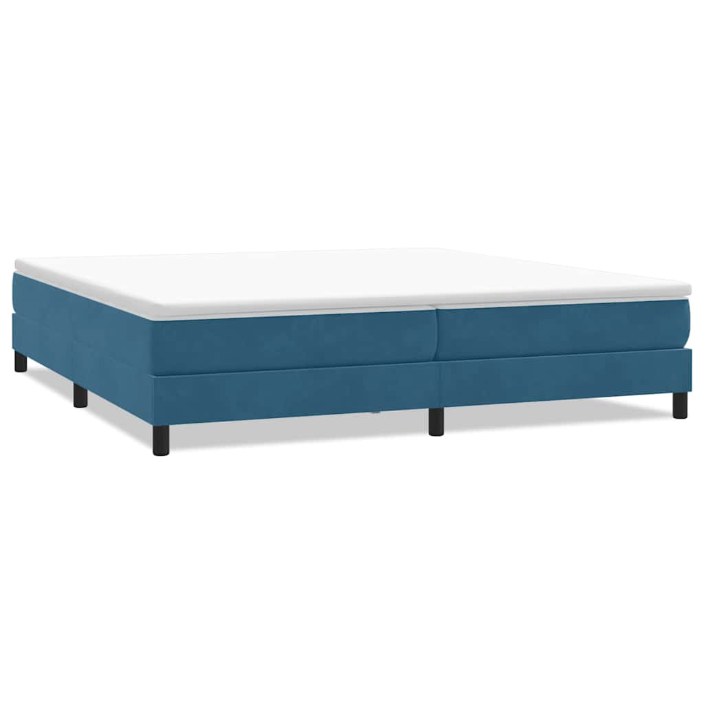Box Spring Κρεβάτι χωρίς στρώμα Σκούρο μπλε 200x220cm Βελούδινο