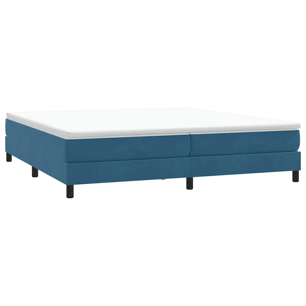 Box Spring Κρεβάτι χωρίς στρώμα Σκούρο μπλε 200x220cm Βελούδινο