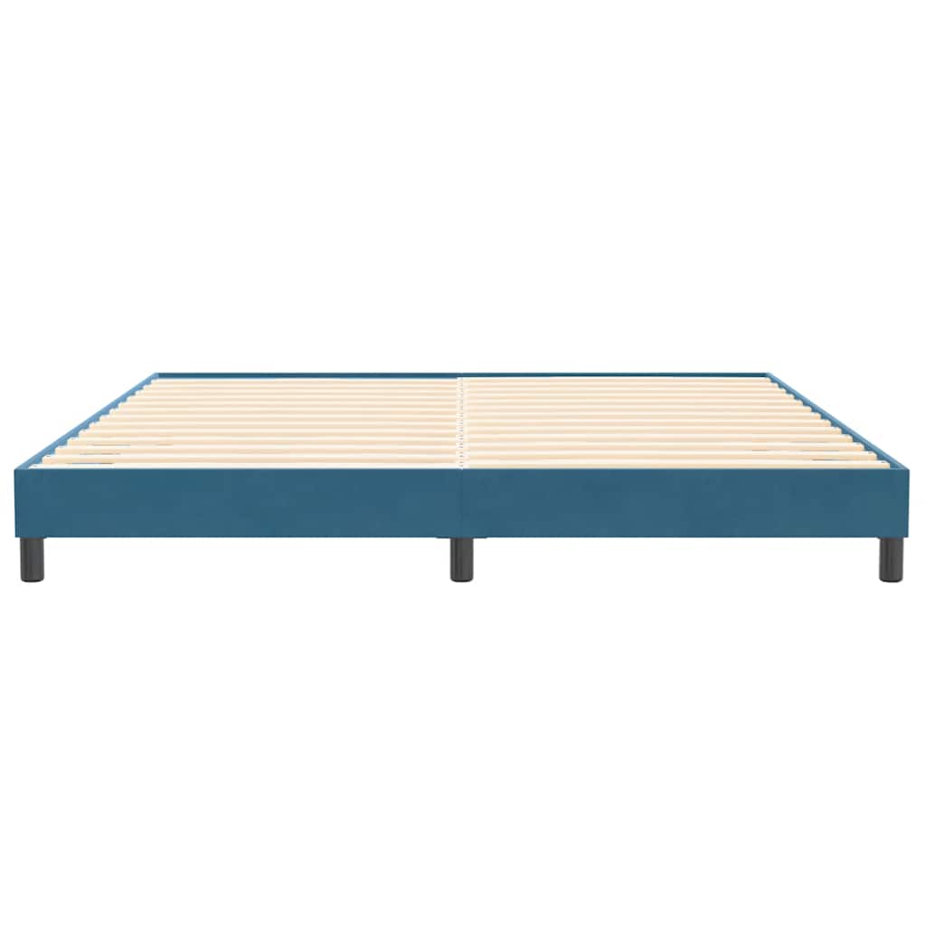 Box Spring Κρεβάτι χωρίς στρώμα Σκούρο μπλε 200x220cm Βελούδινο