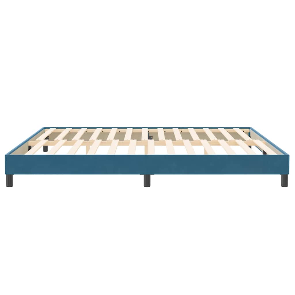 Box Spring Κρεβάτι χωρίς στρώμα Σκούρο μπλε 200x220cm Βελούδινο