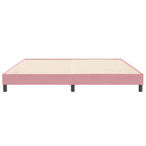 Box Spring Κρεβάτι χωρίς στρώμα Ροζ 200x220 cm Βελούδινο