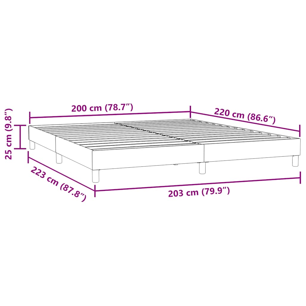 Box Spring Κρεβάτι χωρίς στρώμα Ροζ 200x220 cm Βελούδινο