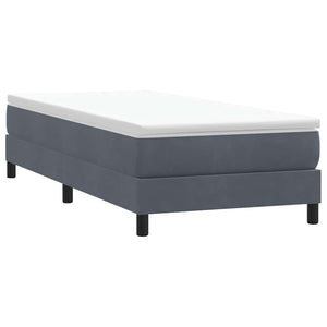 Box Spring Κρεβάτι με στρώμα Σκούρο γκρι 80x210 εκ. Βελούδινο