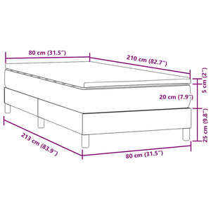 Box Spring Κρεβάτι με στρώμα Σκούρο πράσινο 80x210 cm Velvet - Pakobazaar