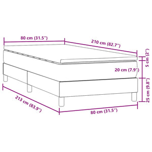 Box Spring κρεβάτι με στρώμα ροζ 80x210 εκ. Βελούδινο - Pakobazaar