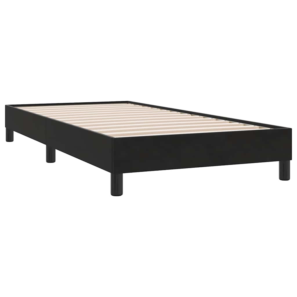 Κρεβάτι Boxspring με Στρώμα Μαύρο 90x210 εκ. Βελούδινο - Pakobazaar