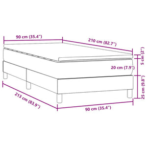 Box Spring κρεβάτι με στρώμα σκούρο πράσινο 90x210εκ. Βελούδινο - Pakobazaar