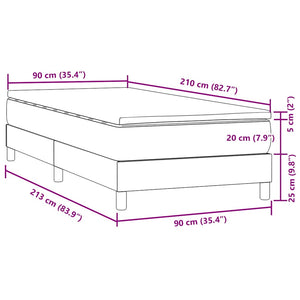 Box Spring κρεβάτι με στρώμα σκούρο μπλε 90x210 εκ. Βελούδινο - Pakobazaar