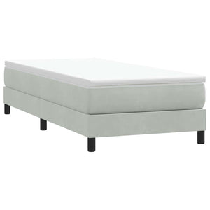 Κρεβάτι Boxspring με Στρώμα Ανοιχτό Γκρι 100x210 εκ. Βελούδινο - Pakobazaar
