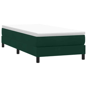 Κρεβάτι Boxspring με Στρώμα Σκούρο Πράσινο 100x210εκ. Βελούδινο