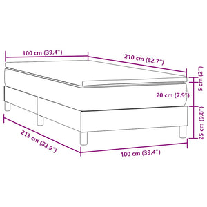 Κρεβάτι Boxspring με Στρώμα Σκούρο Πράσινο 100x210εκ. Βελούδινο