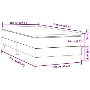 Κρεβάτι Boxspring με Στρώμα Σκούρο Μπλε 100x210 εκ. Βελούδινο - Pakobazaar