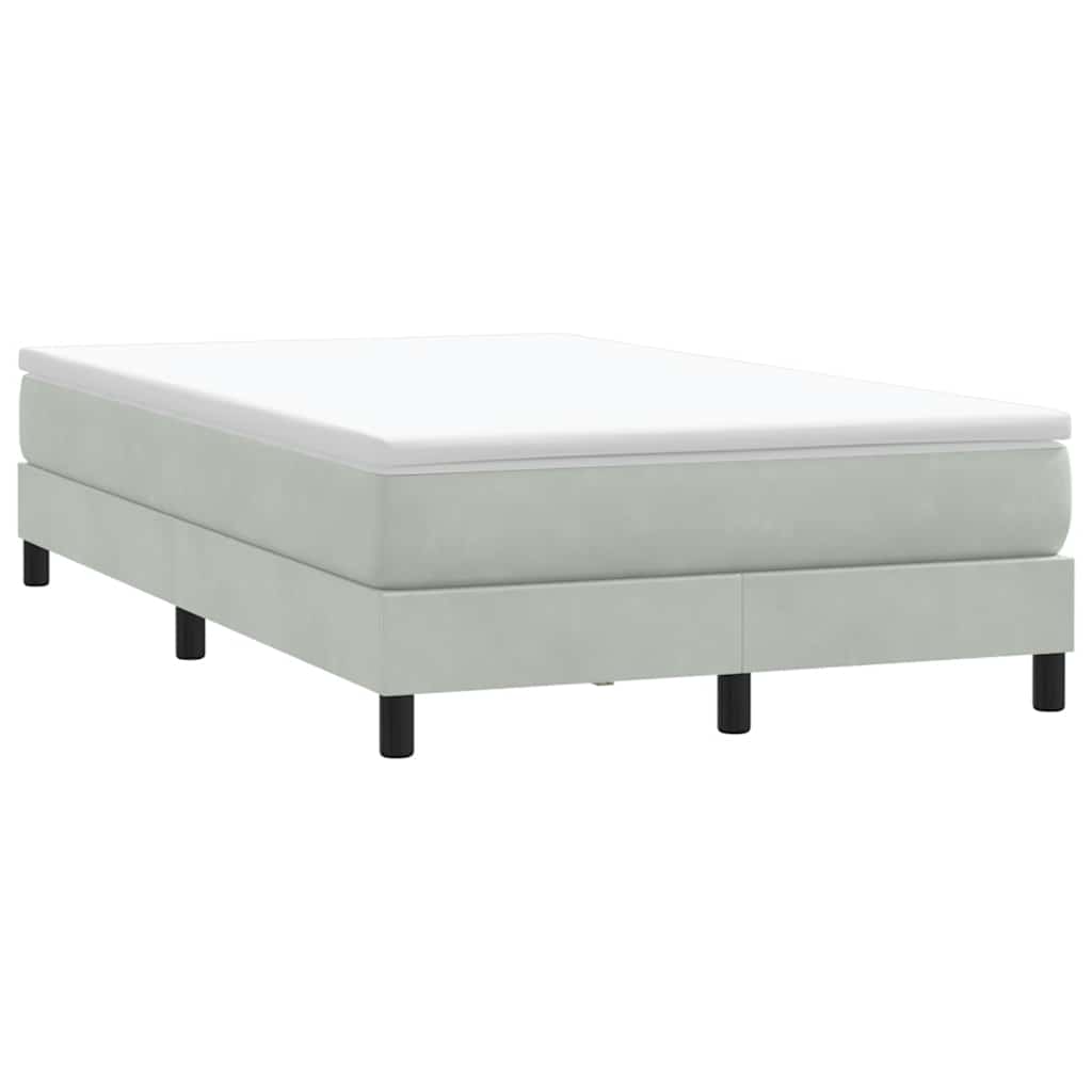 Κρεβάτι Boxspring με Στρώμα Ανοιχτό Γκρι 120x210 εκ. Βελούδινο - Pakobazaar