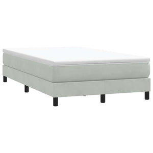 Κρεβάτι Boxspring με Στρώμα Ανοιχτό Γκρι 120x210 εκ. Βελούδινο