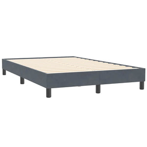 Κρεβάτι Boxspring με Στρώμα Σκούρο Γκρι 120x210 εκ. Βελούδινο - Pakobazaar