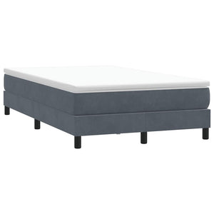 Κρεβάτι Boxspring με Στρώμα Σκούρο Γκρι 120x210 εκ. Βελούδινο - Pakobazaar