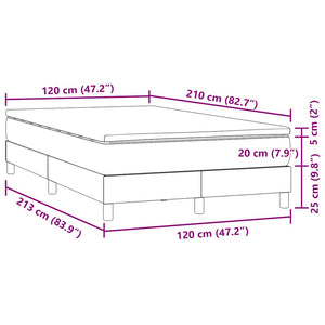 Κρεβάτι Boxspring με Στρώμα Σκούρο Γκρι 120x210 εκ. Βελούδινο - Pakobazaar