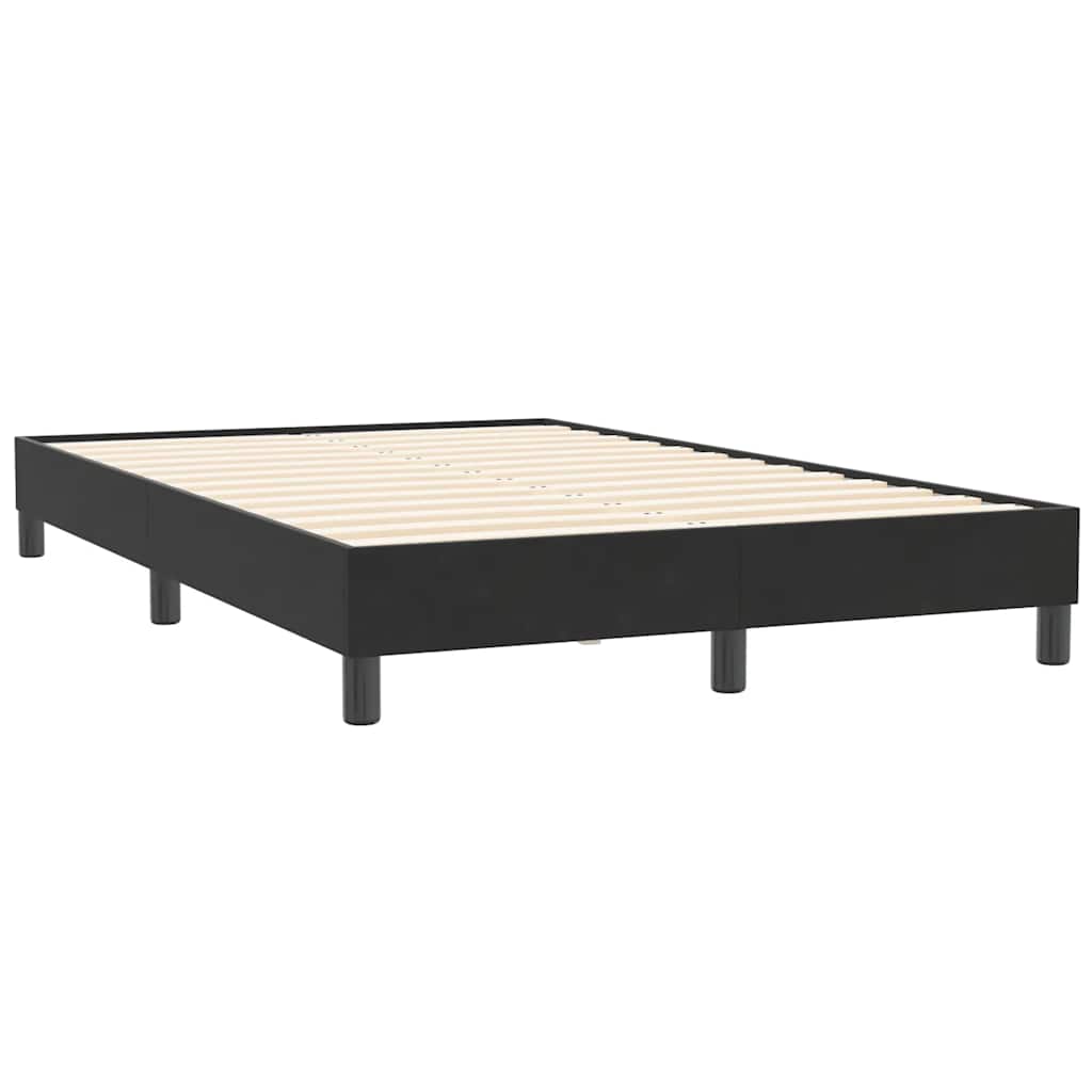 Κρεβάτι Boxspring με Στρώμα Μαύρο 1120x210 εκ. Βελούδινο