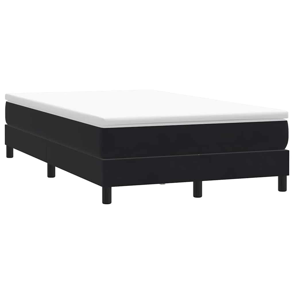 Κρεβάτι Boxspring με Στρώμα Μαύρο 1120x210 εκ. Βελούδινο