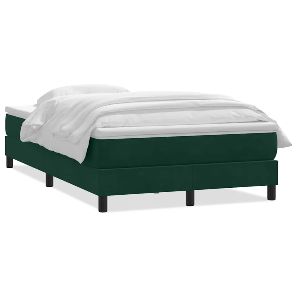 Κρεβάτι Boxspring με Στρώμα Σκούρο Πράσινο 120x210εκ. Βελούδινο - Pakobazaar
