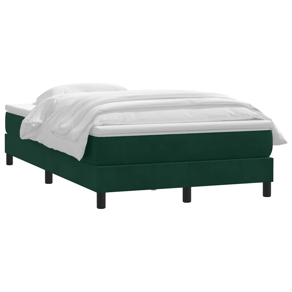Κρεβάτι Boxspring με Στρώμα Σκούρο Πράσινο 120x210εκ. Βελούδινο - Pakobazaar