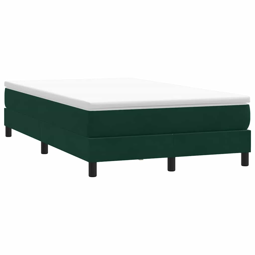 Κρεβάτι Boxspring με Στρώμα Σκούρο Πράσινο 120x210εκ. Βελούδινο - Pakobazaar