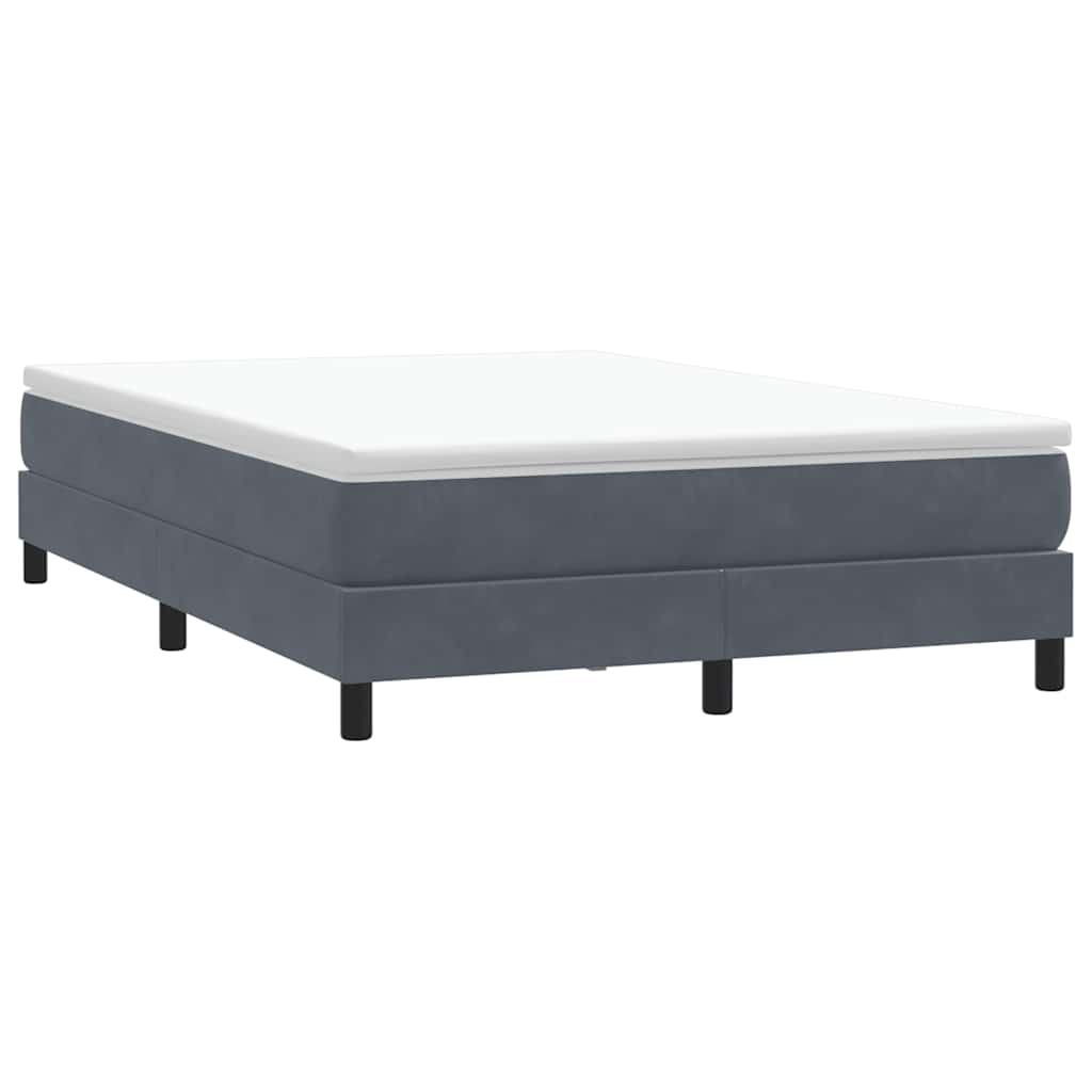 Κρεβάτι Boxspring με Στρώμα Σκούρο Γκρι 140x210 εκ. Βελούδινο