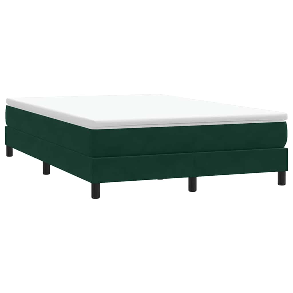 Κρεβάτι Boxspring με Στρώμα Σκούρο Πράσινο 140x210εκ. Βελούδινο