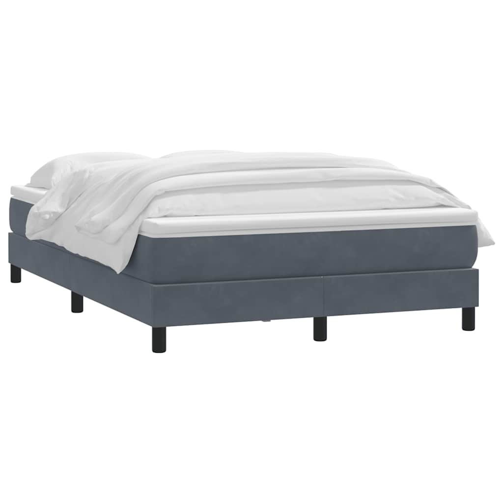 Κρεβάτι Boxspring με Στρώμα Σκούρο Γκρι 160x210 εκ. Βελούδινο - Pakobazaar