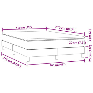 Κρεβάτι Boxspring με Στρώμα Σκούρο Γκρι 160x210 εκ. Βελούδινο - Pakobazaar