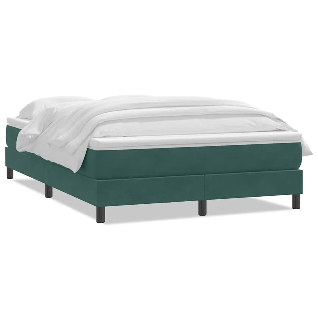 Κρεβάτι Boxspring με Στρώμα Σκούρο Πράσινο 160x210εκ. Βελούδινο