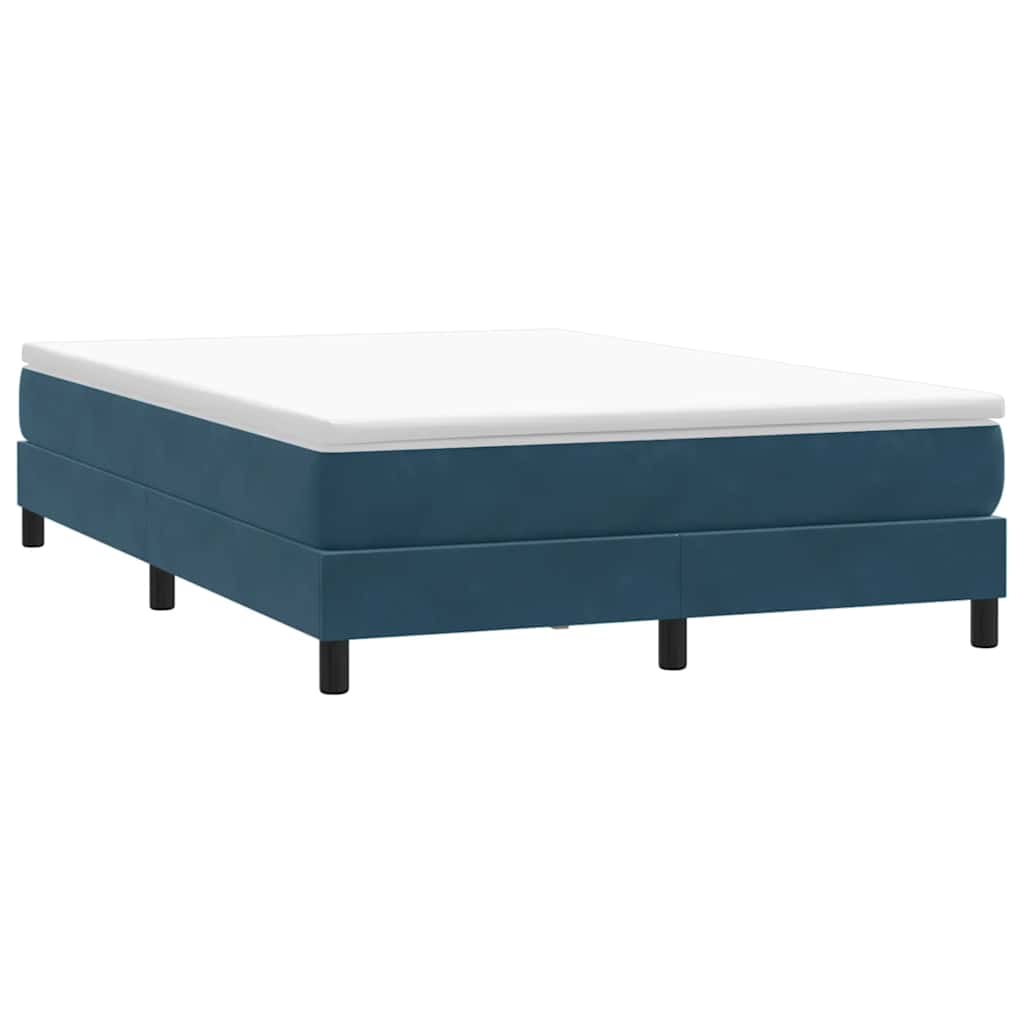 Κρεβάτι Boxspring με Στρώμα Σκούρο Μπλε 160x210 εκ. Βελούδινο - Pakobazaar