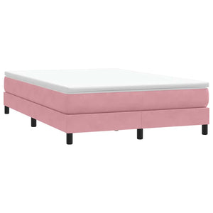 Κρεβάτι Boxspring με Στρώμα Ροζ 160x210 εκ. Βελούδινο