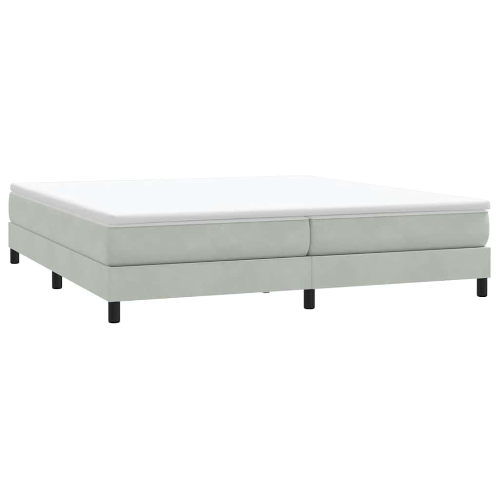 Κρεβάτι Boxspring με Στρώμα Ανοιχτό Γκρι 180x210 εκ. Βελούδινο