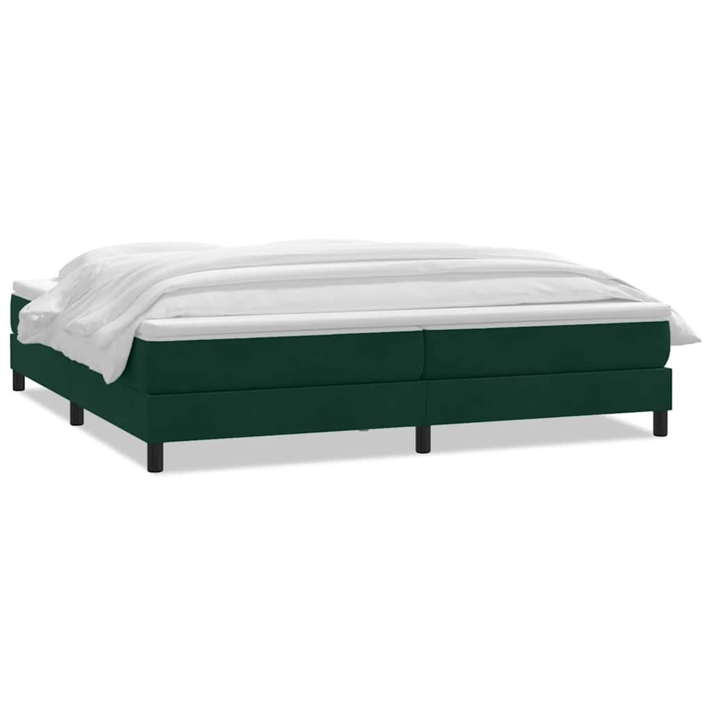 Κρεβάτι Boxspring με Στρώμα Σκούρο Πράσινο 180x210εκ. Βελούδινο