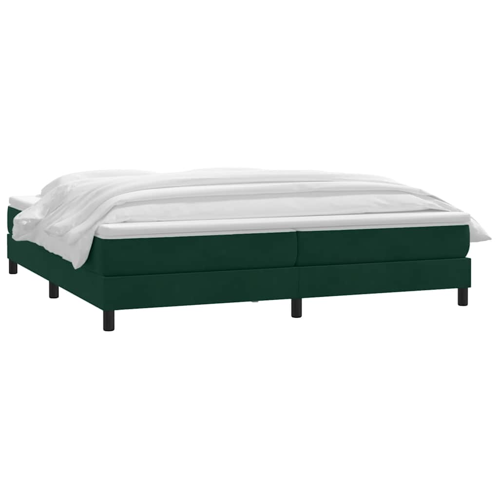 Κρεβάτι Boxspring με Στρώμα Σκούρο Πράσινο 180x210εκ. Βελούδινο