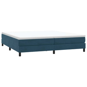 Κρεβάτι Boxspring με Στρώμα Σκούρο Μπλε 180x210 εκ. Βελούδινο - Pakobazaar