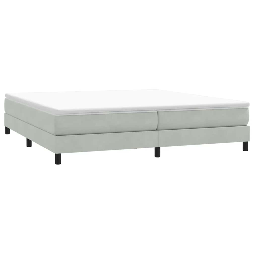 Box Spring κρεβάτι με στρώμα ανοιχτό γκρι 200x210 cm Βελούδινο - Pakobazaar